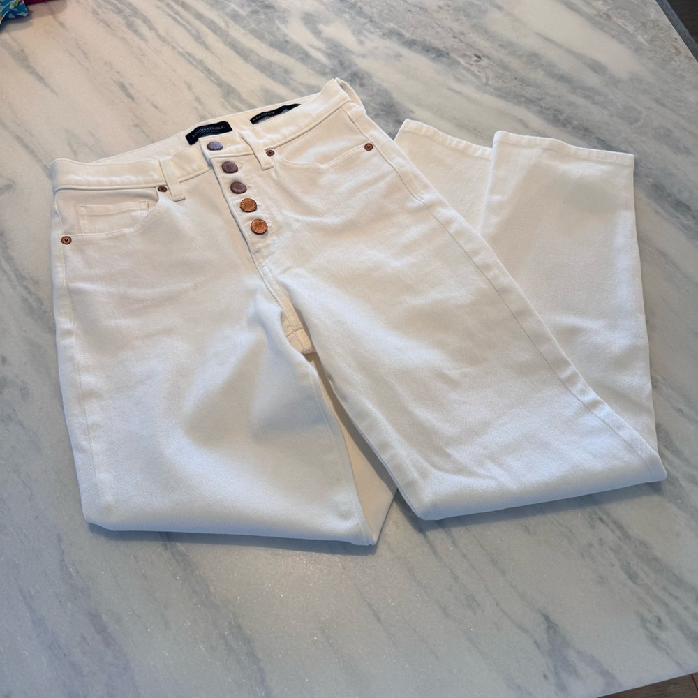 Banana Republic White High-Rise Button-Fly Women’s Jeans-size 27 slim